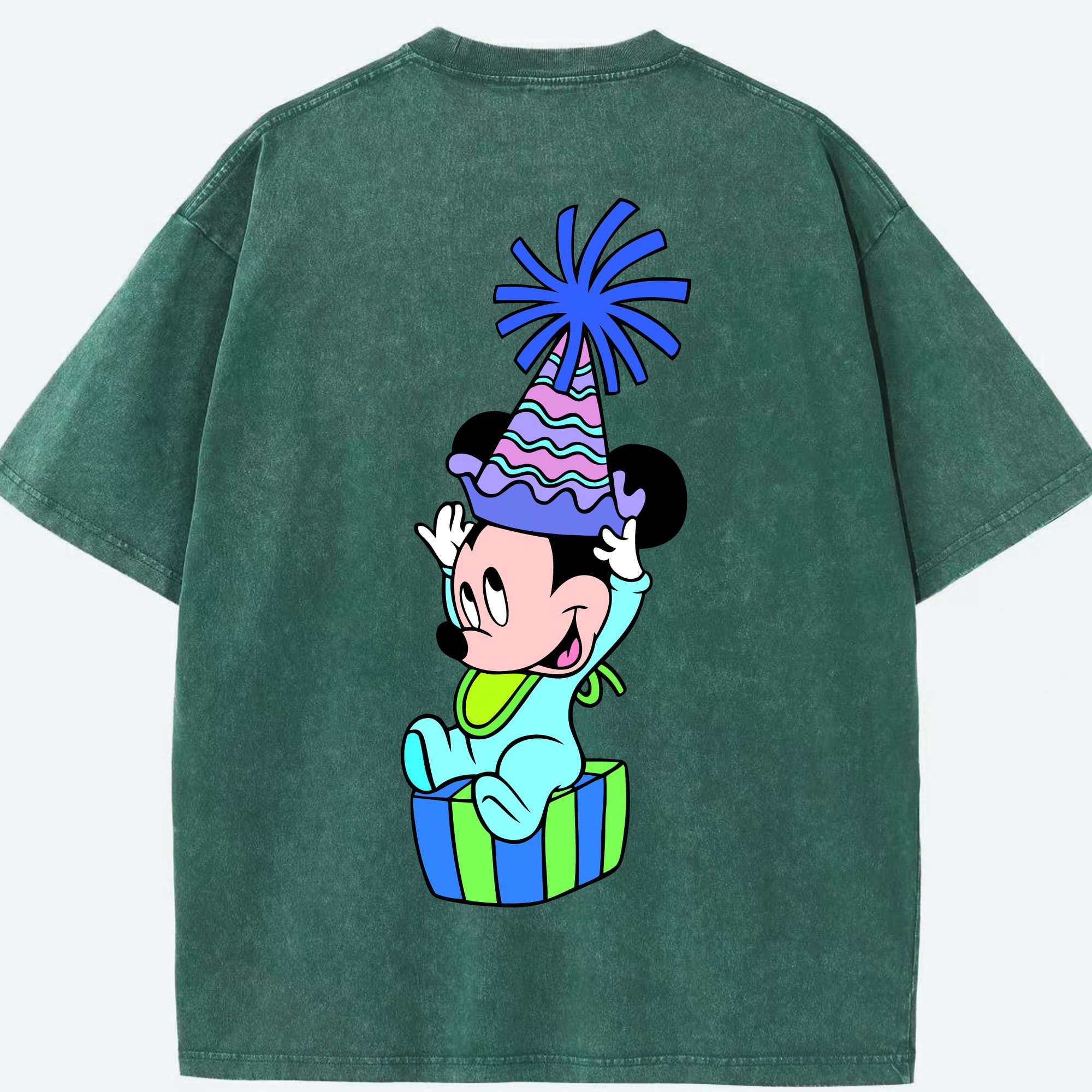 （画像用） ミッキーマウス Mickey Mouse 綿100% ヴィンテージ風 半袖Tシャツ（背面プリント）